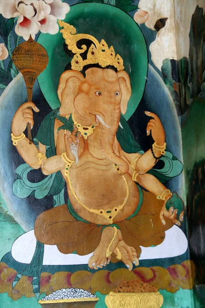 Ganesha sul muro del monastero — Foto Stock