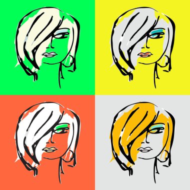 Woman face silhouette for your design clipart