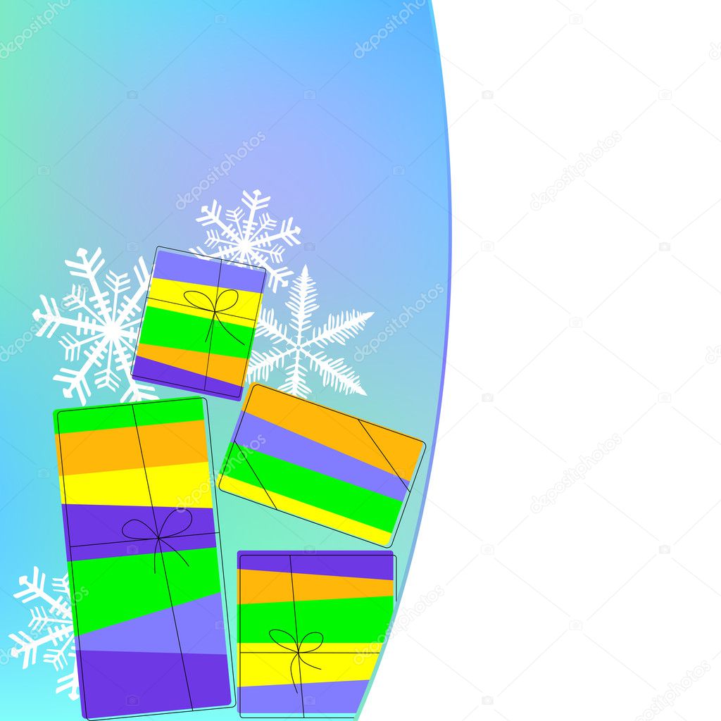 Christmas background with boxes