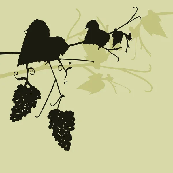 Fond floral avec un raisin — Image vectorielle