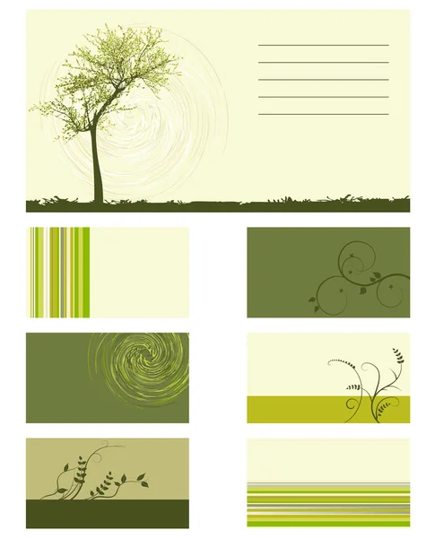Carte - collection vectorielle - plantes — Image vectorielle