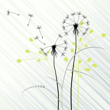 Abstract background with dandelions clipart