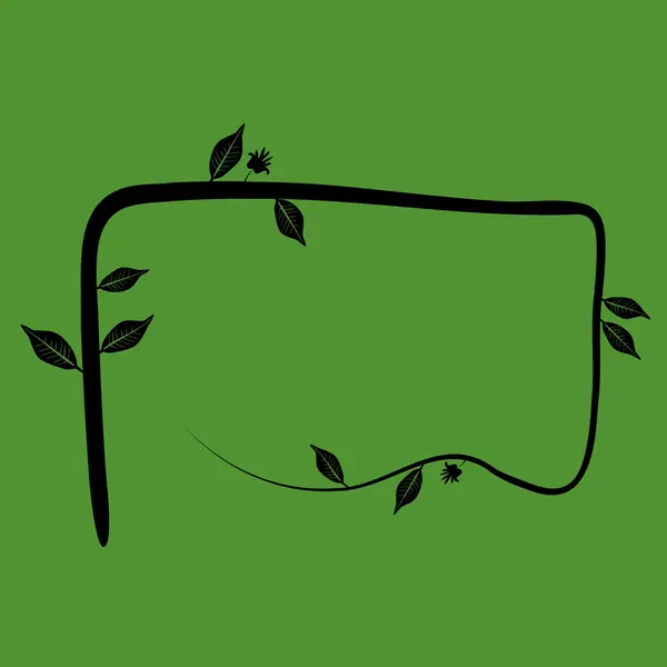 Cadre avec feuilles — Image vectorielle
