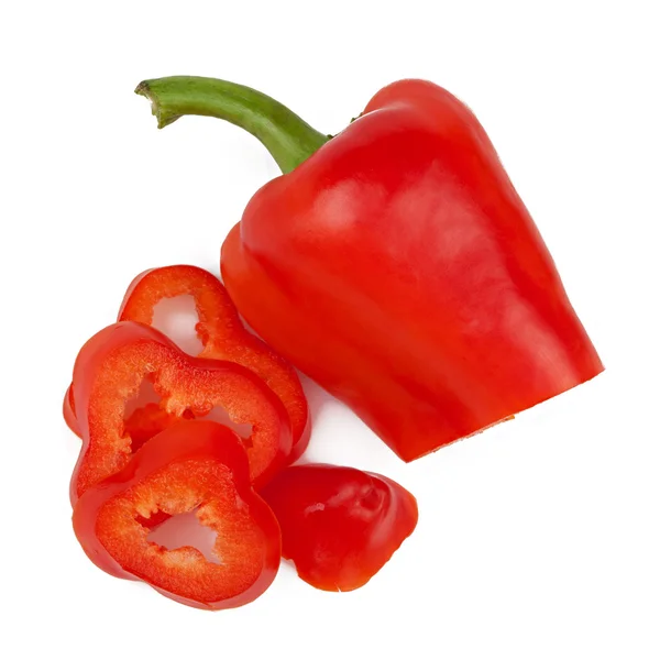 Sladká paprika, izolované na bílém — Stock fotografie