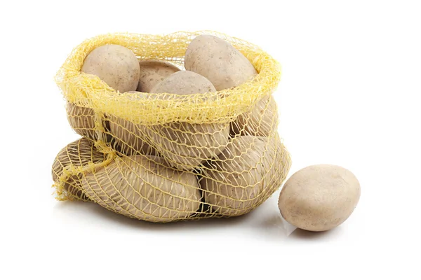 Patates beyaz çuval — Stok fotoğraf