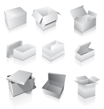 Set of boxes clipart