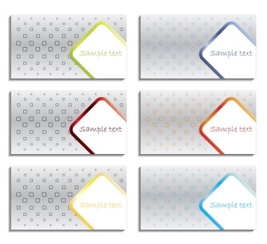 Cool shapes business card set 1 clipart