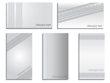 Gray business cards with treads clipart