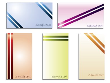 Color stripped business cards clipart