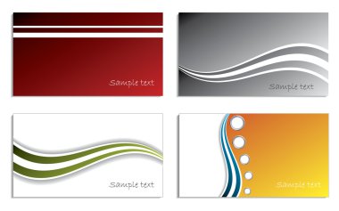 Cool new waved business card set clipart