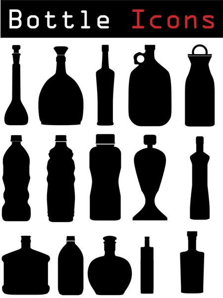 Flaska ikoner — Stock vektor