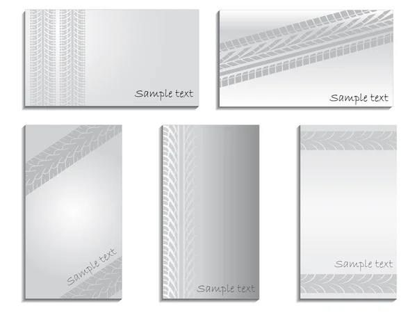Cartes de visite grises avec bande de roulement — Image vectorielle