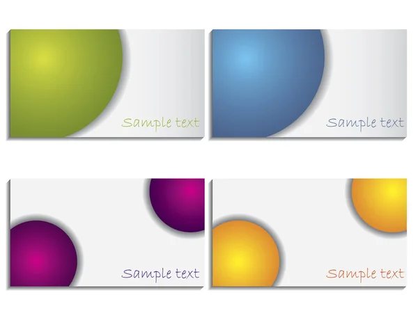 Ensemble de cartes de visite à bulles colorées — Image vectorielle