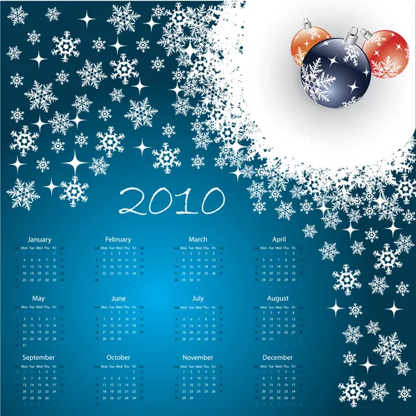 Calendario de Navidad azul — Archivo Imágenes Vectoriales