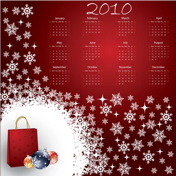 Calendario de Navidad rojo — Vector de stock