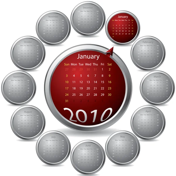 Cool rotating calendar — Stock Vector