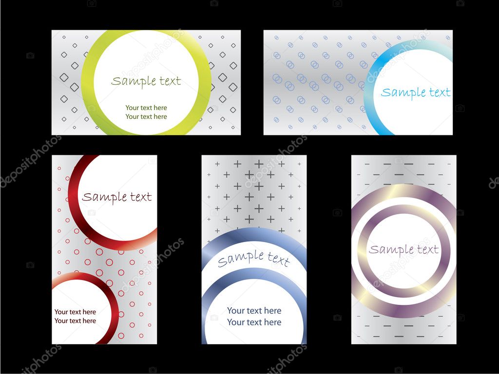 Cool shapes business card set 2