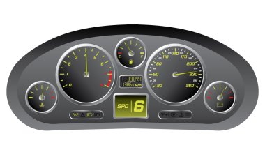 Sports car dashboard clipart