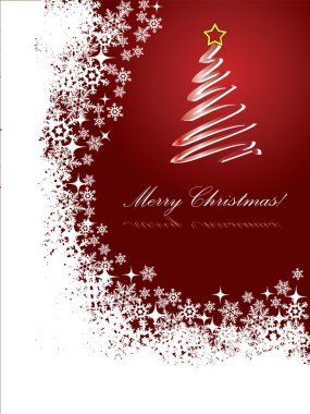 Red Christmas greeting card clipart