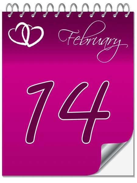 Calendario di San Valentino — Vettoriale Stock