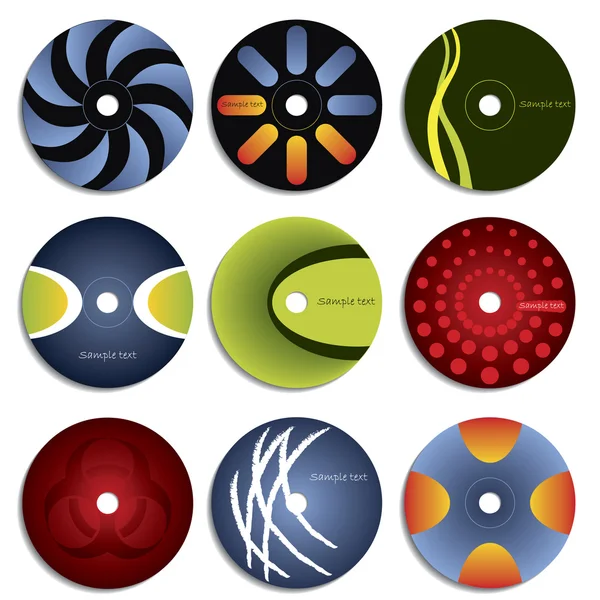 Diseños de etiquetas de CD y DVD — Archivo Imágenes Vectoriales