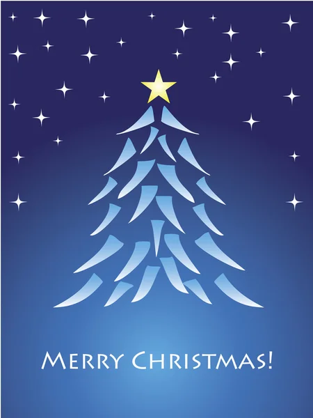 Blue christmas card with tree — Stock Vector