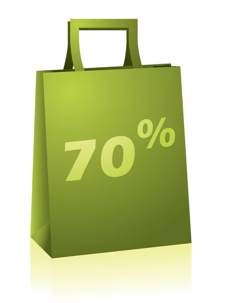 Borsa shopping verde — Vettoriale Stock