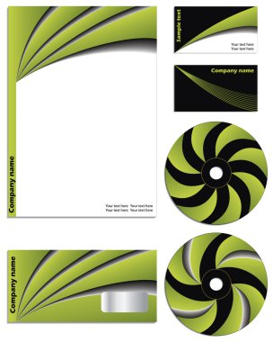 Green vs black company vector set clipart