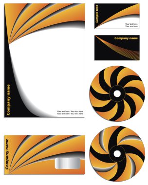 Orange vs black company vector set clipart