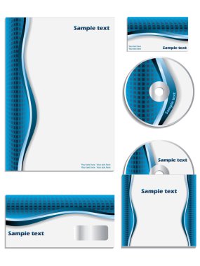 Blue textured company vector set clipart