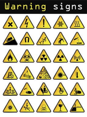 Vector warning signs clipart