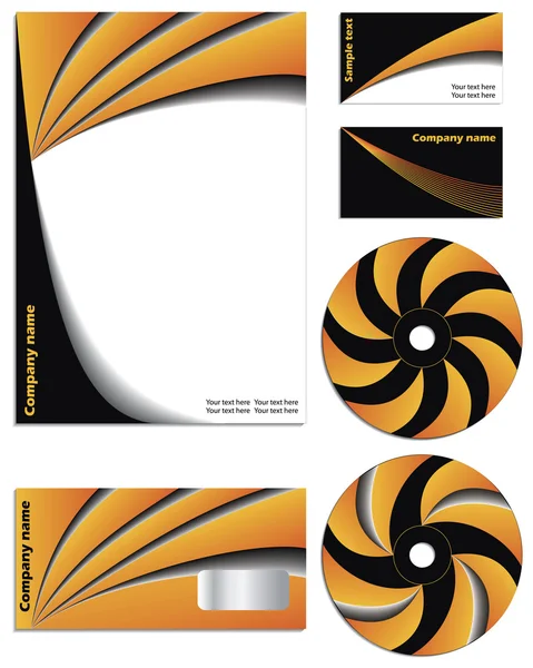 Naranja vs negro conjunto de vectores de la empresa — Archivo Imágenes Vectoriales