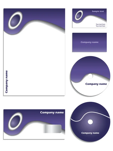 Conjunto de negocio púrpura — Archivo Imágenes Vectoriales