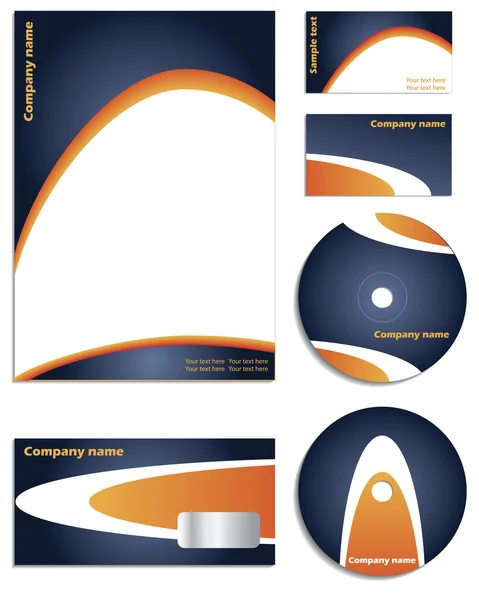 Niebieski idealna firma Orange wektor zestaw — Wektor stockowy