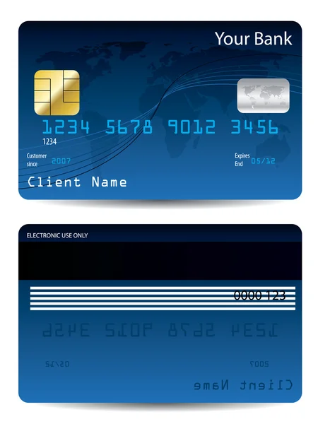 Kartu kredit biru - Stok Vektor