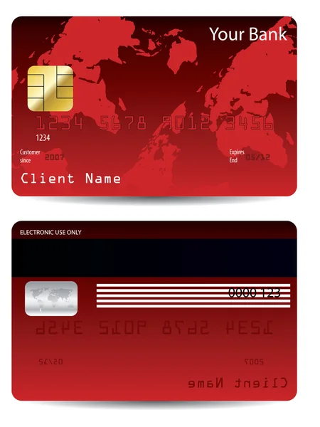 Carte de crédit rouge — Image vectorielle