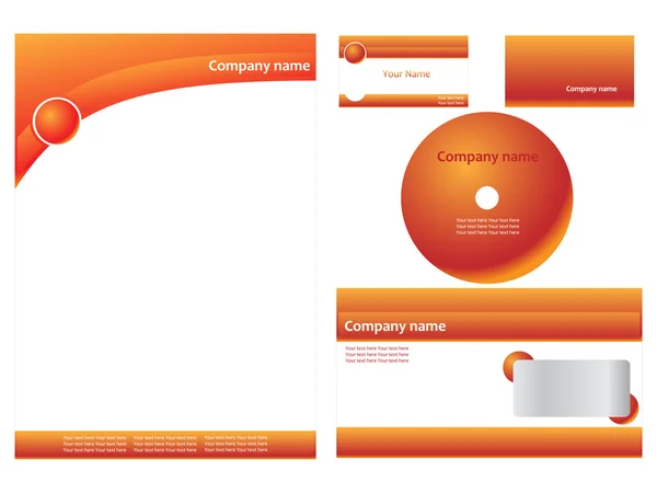 Oranžové firemní identita — Stockový vektor