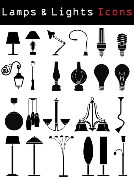 Lámparas y luces — Archivo Imágenes Vectoriales
