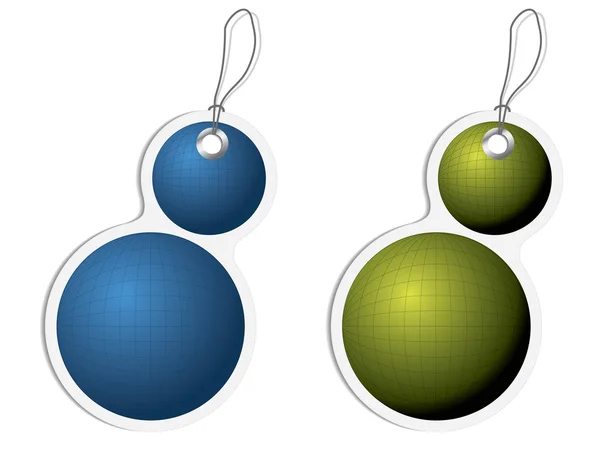 Etiquettes avec sphères — Image vectorielle
