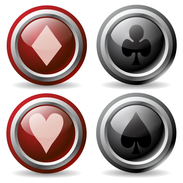 Poker Buttons — Stock Vector
