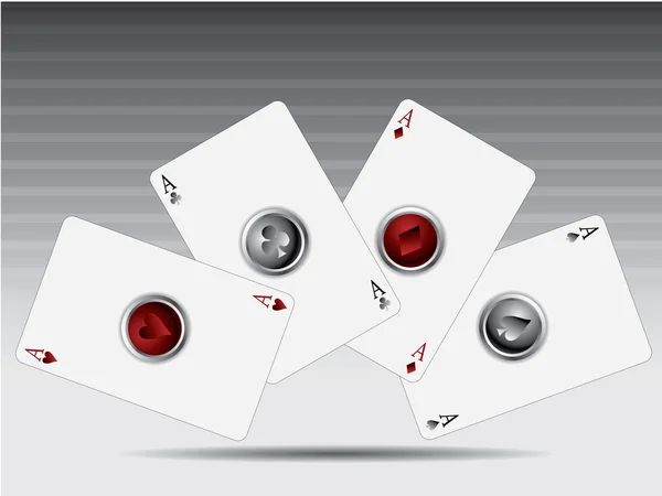 Pokerkaarten met 3D-knoppen — Stockvector