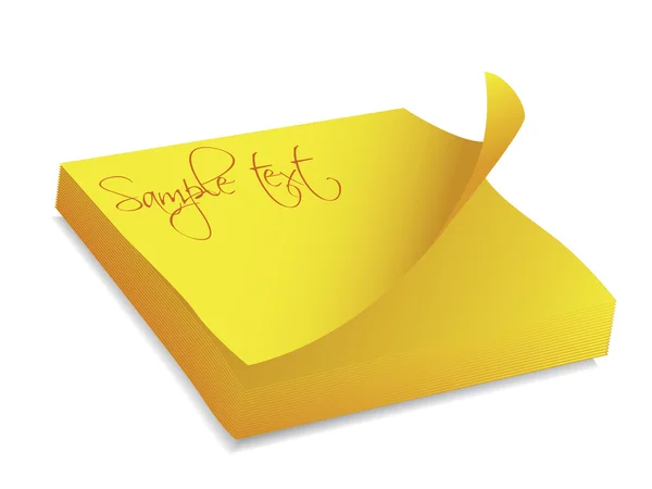 Bloc note jaune — Image vectorielle