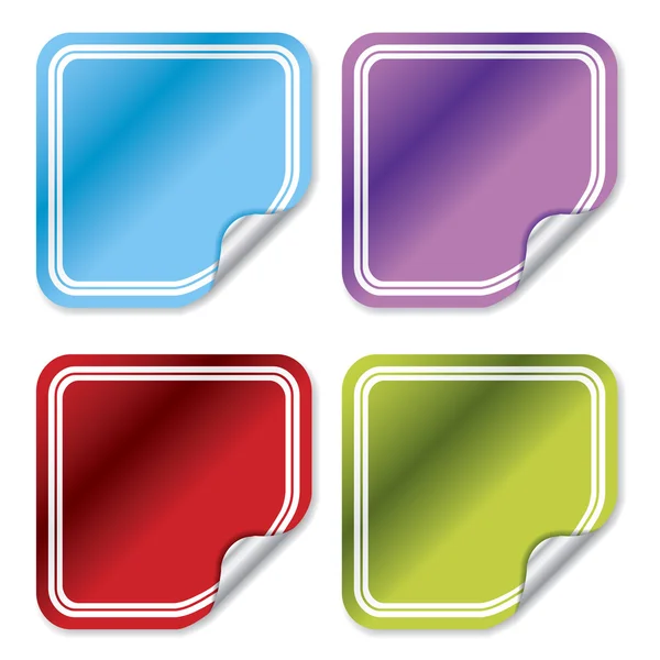 Autocollants de couleur vierges — Image vectorielle
