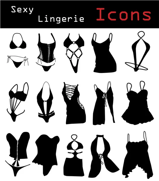 Sexy lencería iconos — Archivo Imágenes Vectoriales