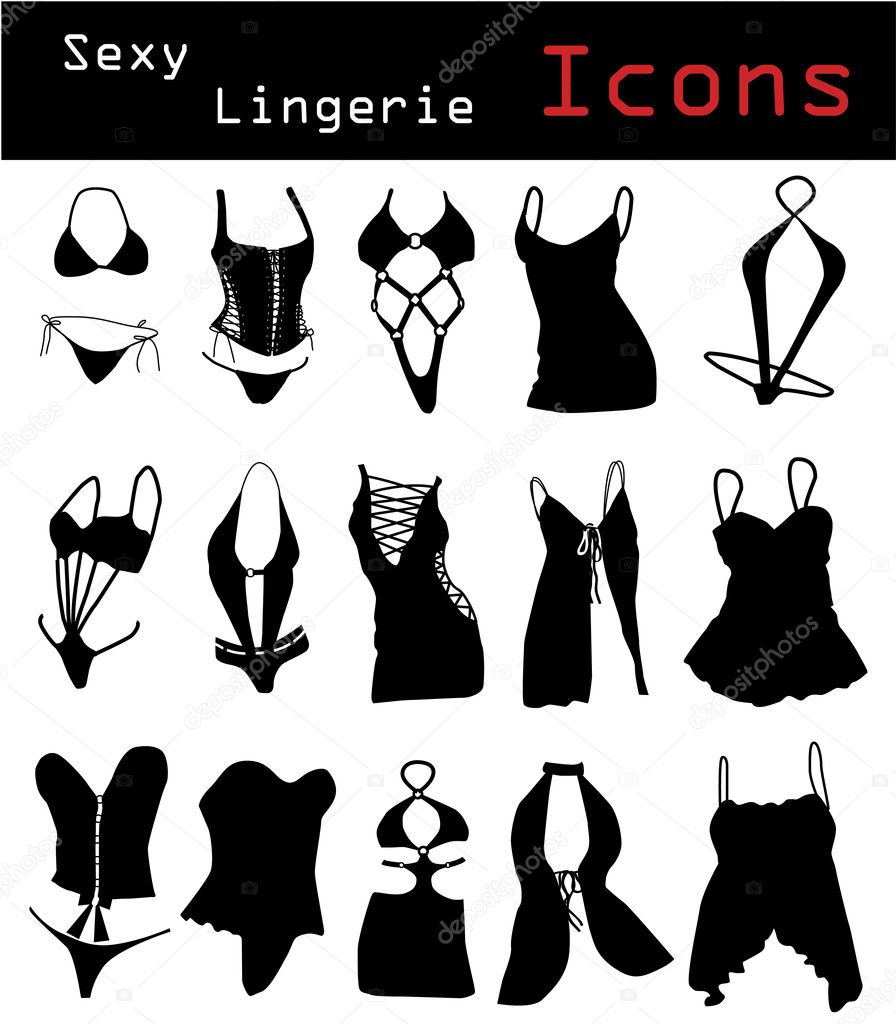 Sexy lingerie icons