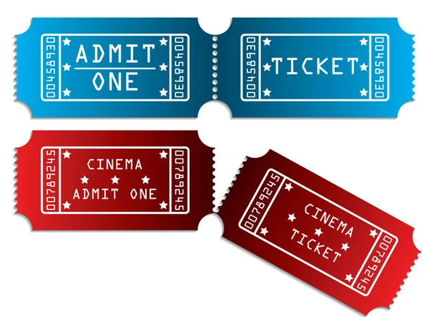 Kırmızı ve mavi çeşitli Bilet — Stok Vektör