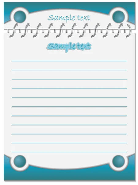 Cuaderno de diseño azul — Vector de stock