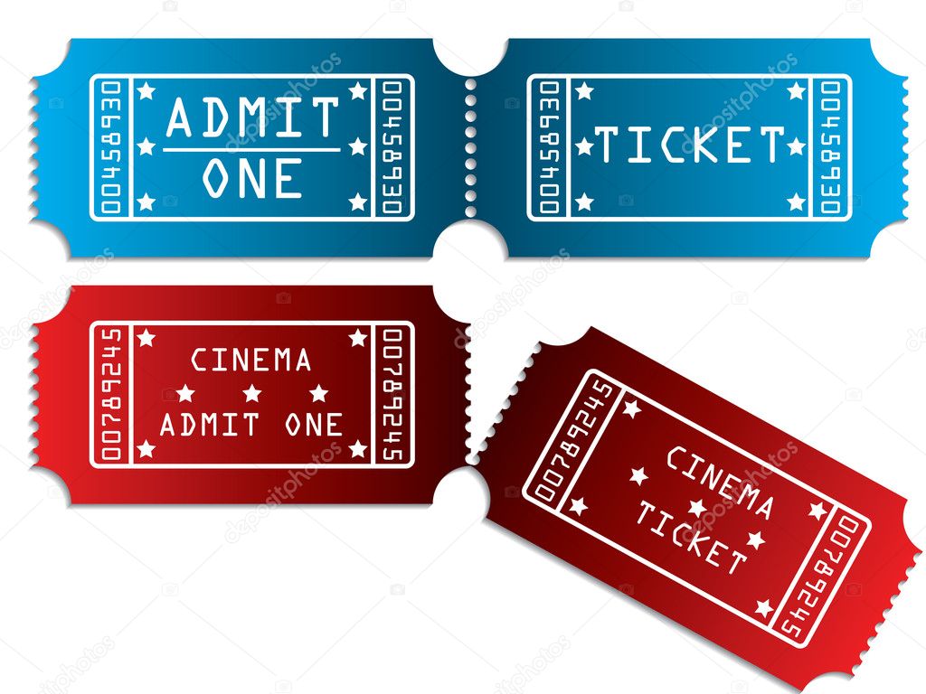 Various tickets in red and blue