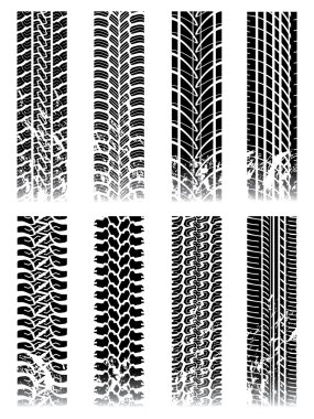 New set of tire tracks clipart