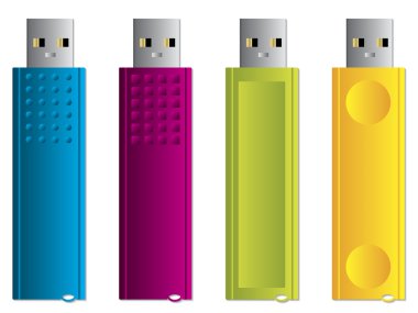 Various USB sticks set 1 clipart